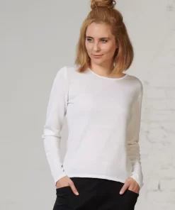 Basic Trui Merino Wol Kokon Zwo Kleur Gebroken wit Maat Large