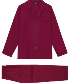 Bio Katoenen Herenpyjama Tokyo Ambassador 1867 Kleur Bordeauxrood Maat Large
