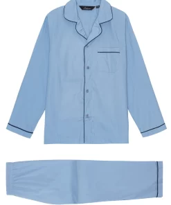 Bio Katoenen Herenpyjama Tokyo Ambassador 1867 Kleur Lichtblauw Maat Small