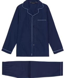 Bio Katoenen Herenpyjama Tokyo Ambassador 1867 Kleur Navy blauw Maat Extra Extra Large
