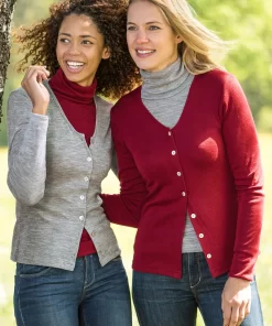 Cardigan - Vest Zijde Wol Engel Natur Kleur Grijs Maat 34/36 - Small