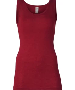 Dames Hemd Zijde Wol Engel Natur Kleur Bordeauxrood Maat 34/36 - Small