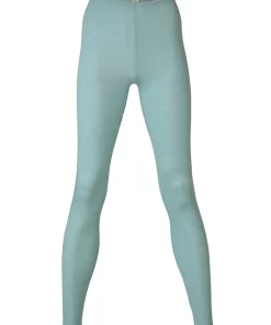 Dames Legging met Kant Zijde Wol Engel Natur Kleur Lichtblauw Maat 46/48 - Extra Large