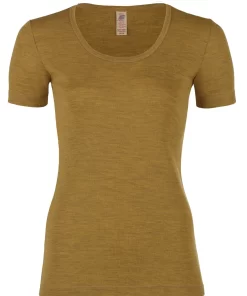 Dames T-Shirt Merino Wol Engel Natur Kleur Safraan Maat 34/36 - Small