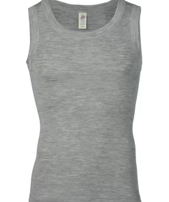 Heren Hemd Zijde Wol Engel Natur Kleur Grijs Maat 46/48 - Medium