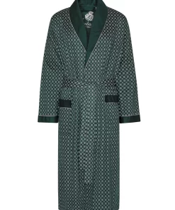 Heren Katoenen Ochtendjas Megeve Ambassador 1867 Kleur Groen Maat Medium