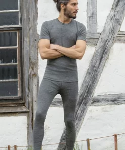 Heren Legging Merino Wol Engel Natur Kleur Antraciet Maat 46/48 - Medium