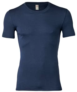 Heren T-Shirt Zijde Wol Engel Natur Kleur Navy blauw Maat 50/52 - Large