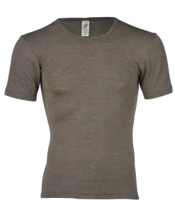 Heren T-Shirt Zijde Wol Engel Natur Kleur Walnut Maat 50/52 - Large