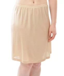 Korte Zijden Onderrok Alkena Kleur Nude Maat Extra Extra Large