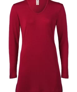 Nachthemd Zijde Wol Engel Natur Kleur Bordeauxrood Maat 34/36 - Small