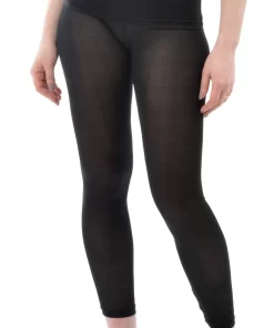 Zijden Dames Legging Alkena Kleur Zwart Maat Medium