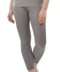 Zijden Dames Rib Legging Alkena Kleur Antraciet Maat Medium