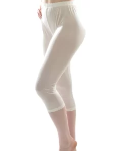 Zijden Legging Kort Alkena Kleur Gebroken wit Maat Medium
