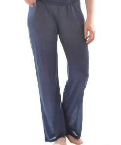 Zijden Legging Wijd Alkena Kleur Navy blauw Maat Medium