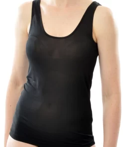 Zijden longtop Alkena Kleur Zwart Maat Large